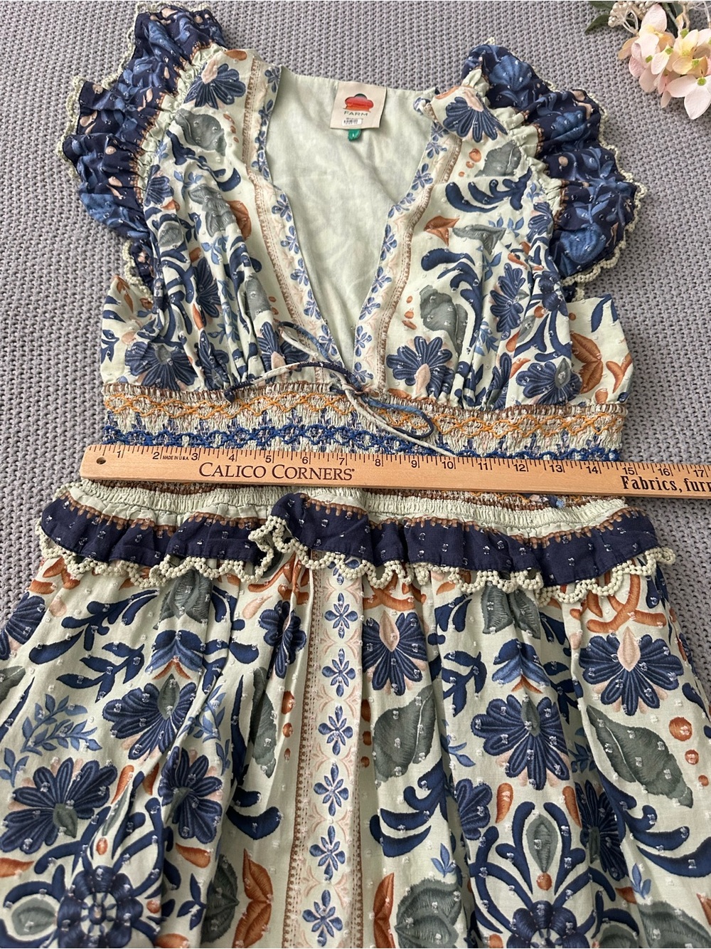 FARM RIO Ocean Tapestry Maxi Dress Large - Picture 9 of 12